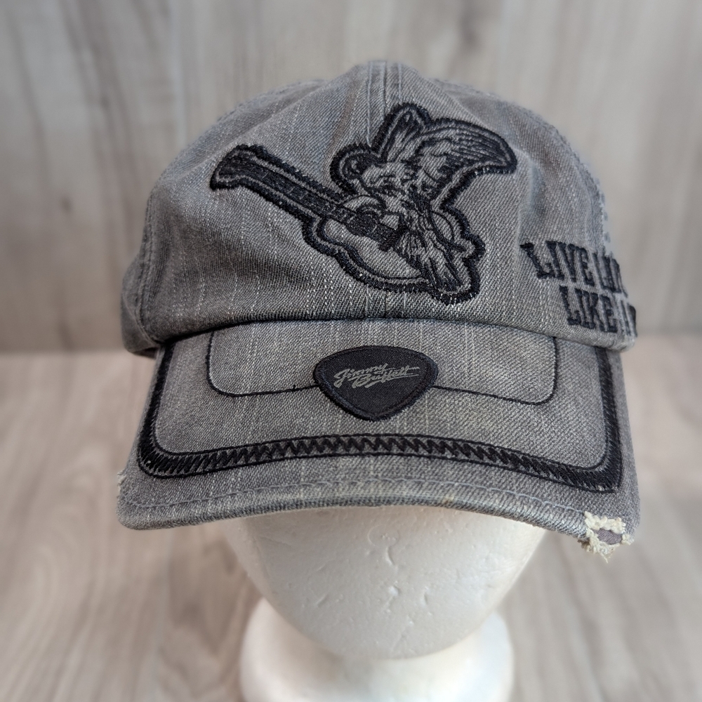 Jimmy Buffetts Margaritaville Hat Distressed "Live Life Like A Song" Gray/Blk - Picture 2 of 8
